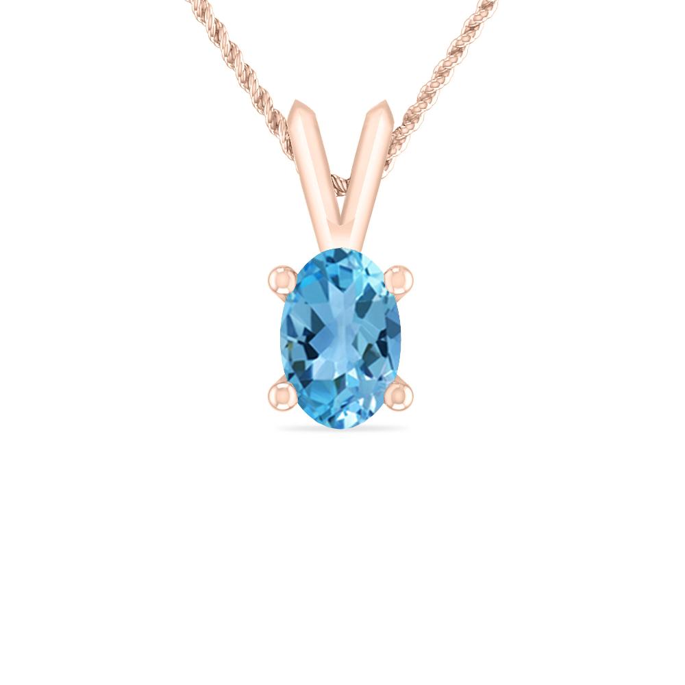 Rose Gold - Blue Topaz