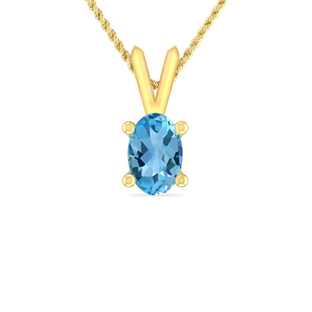 Yellow Gold - Blue Topaz