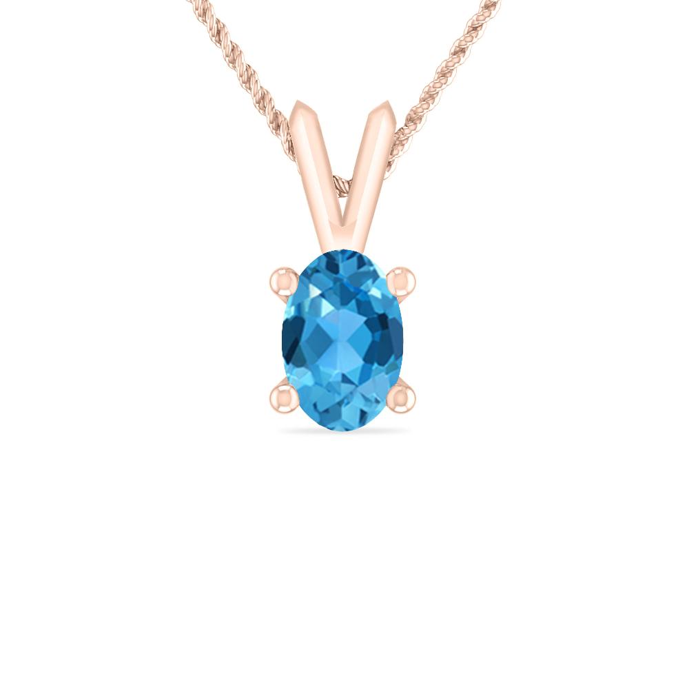 Rose Gold - Blue Topaz