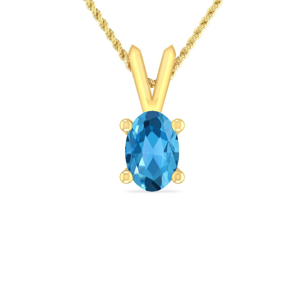 Yellow Gold - Blue Topaz