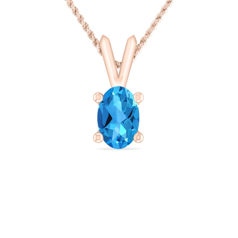 Rose Gold - Blue Topaz