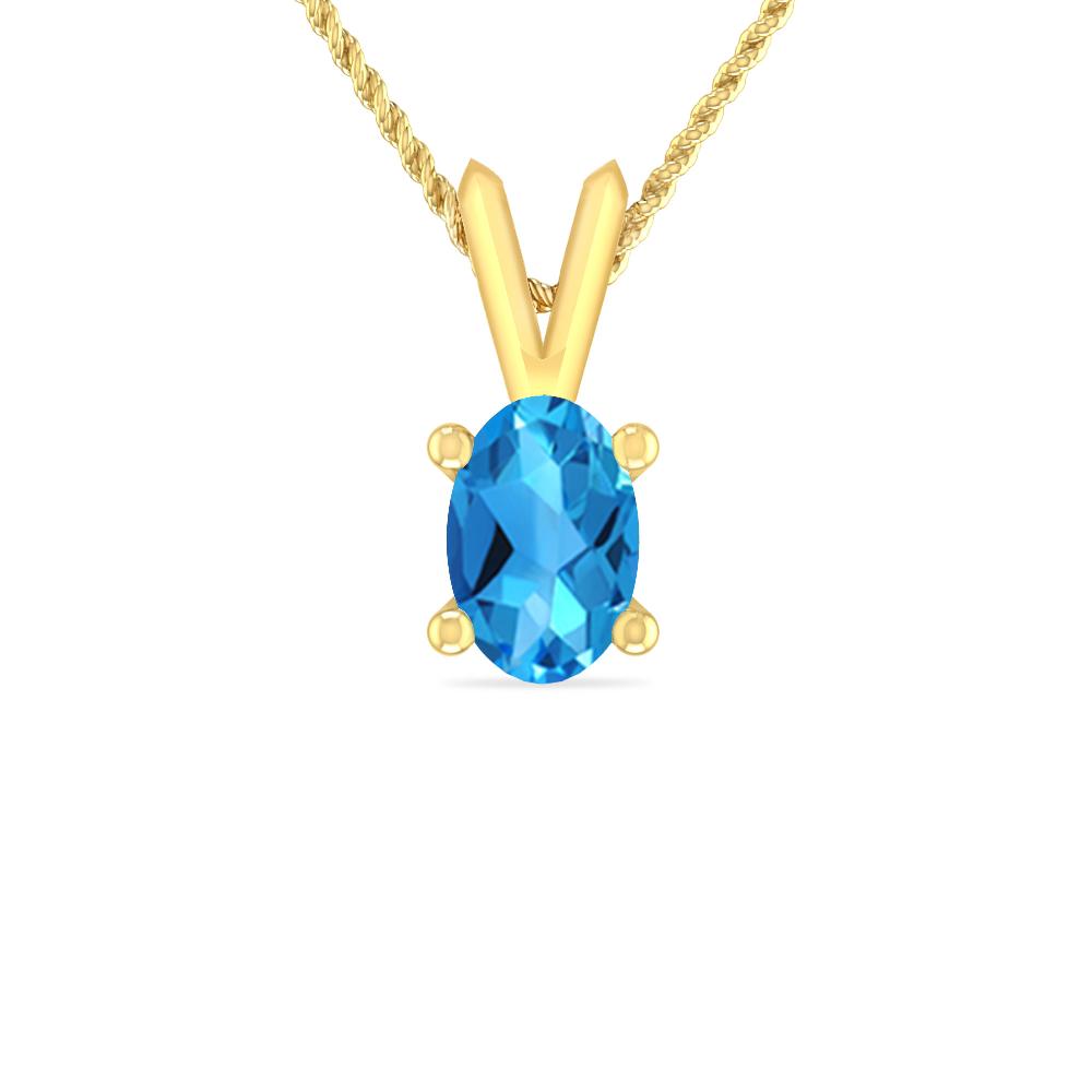 Yellow Gold - Blue Topaz