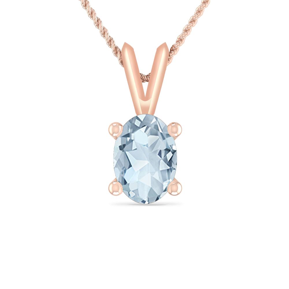 Rose Gold - Aquamarine