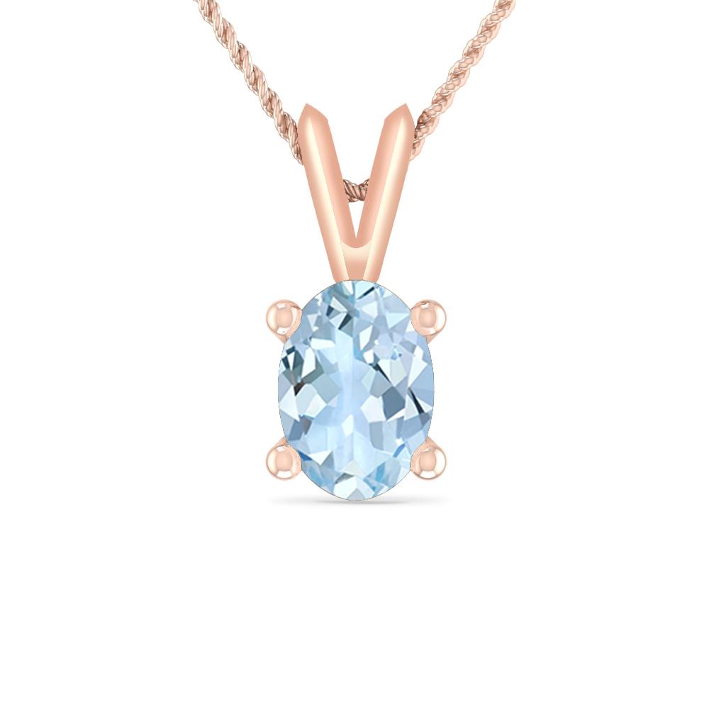 Rose Gold - Aquamarine