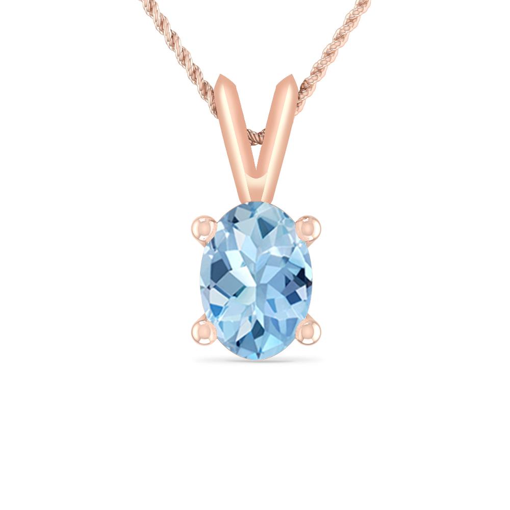 Rose Gold - Aquamarine