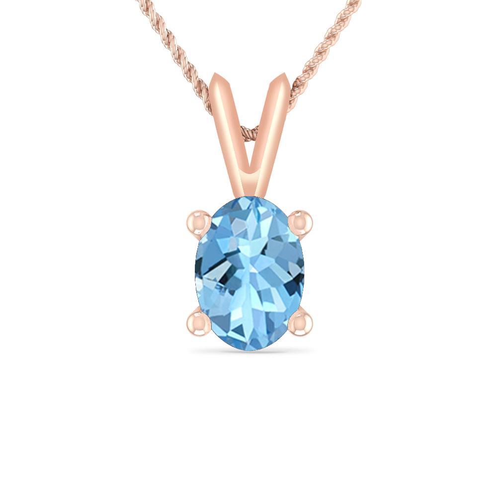 Rose Gold - Aquamarine