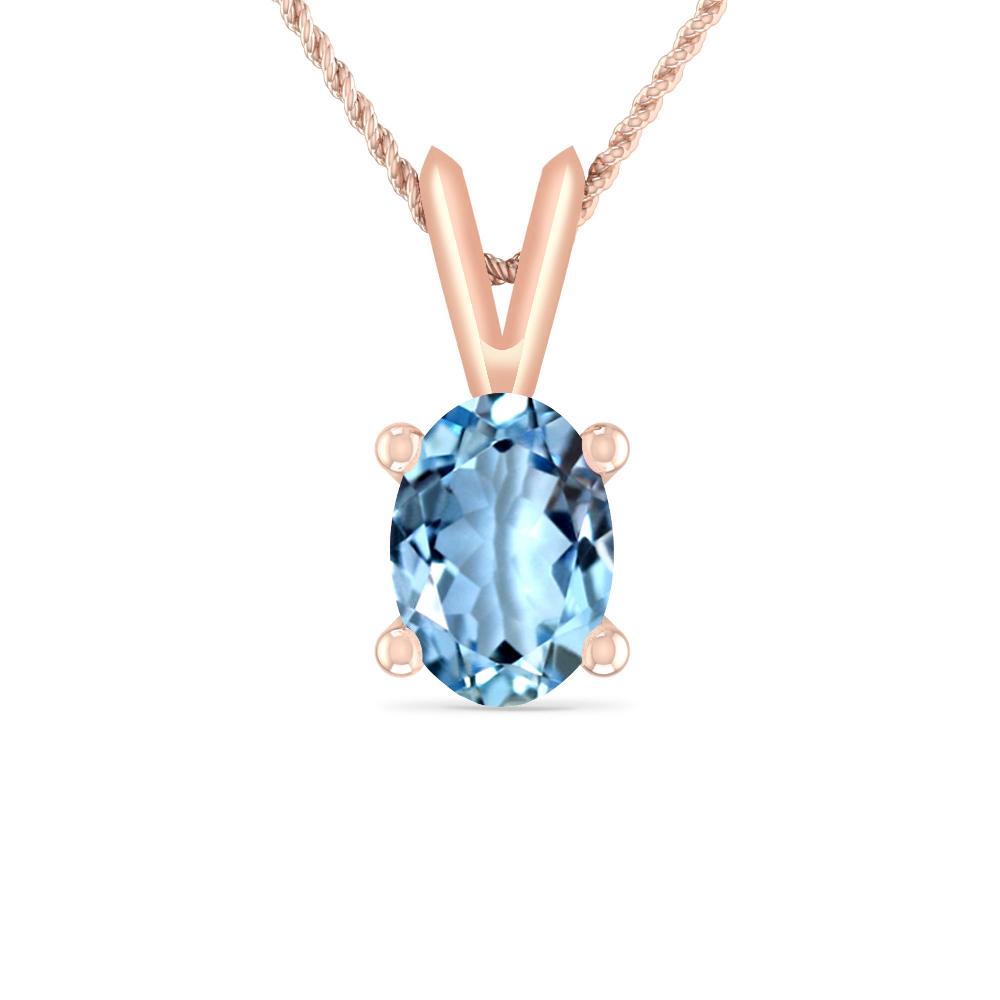 Rose Gold - Aquamarine