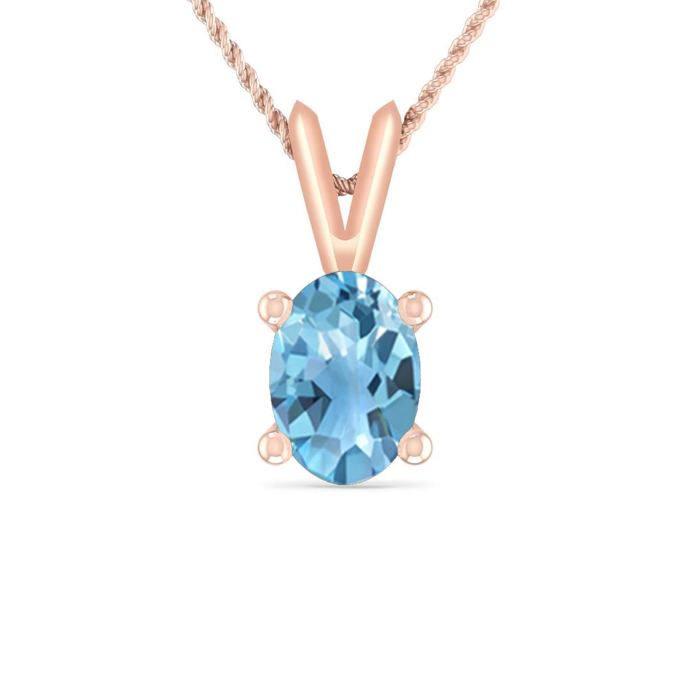 Rose Gold - Blue Topaz