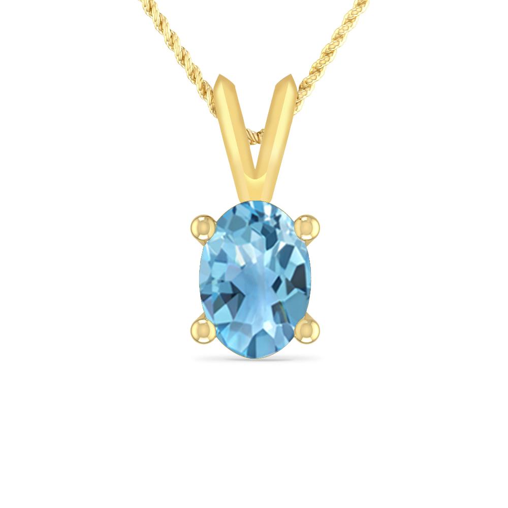 Yellow Gold - Blue Topaz