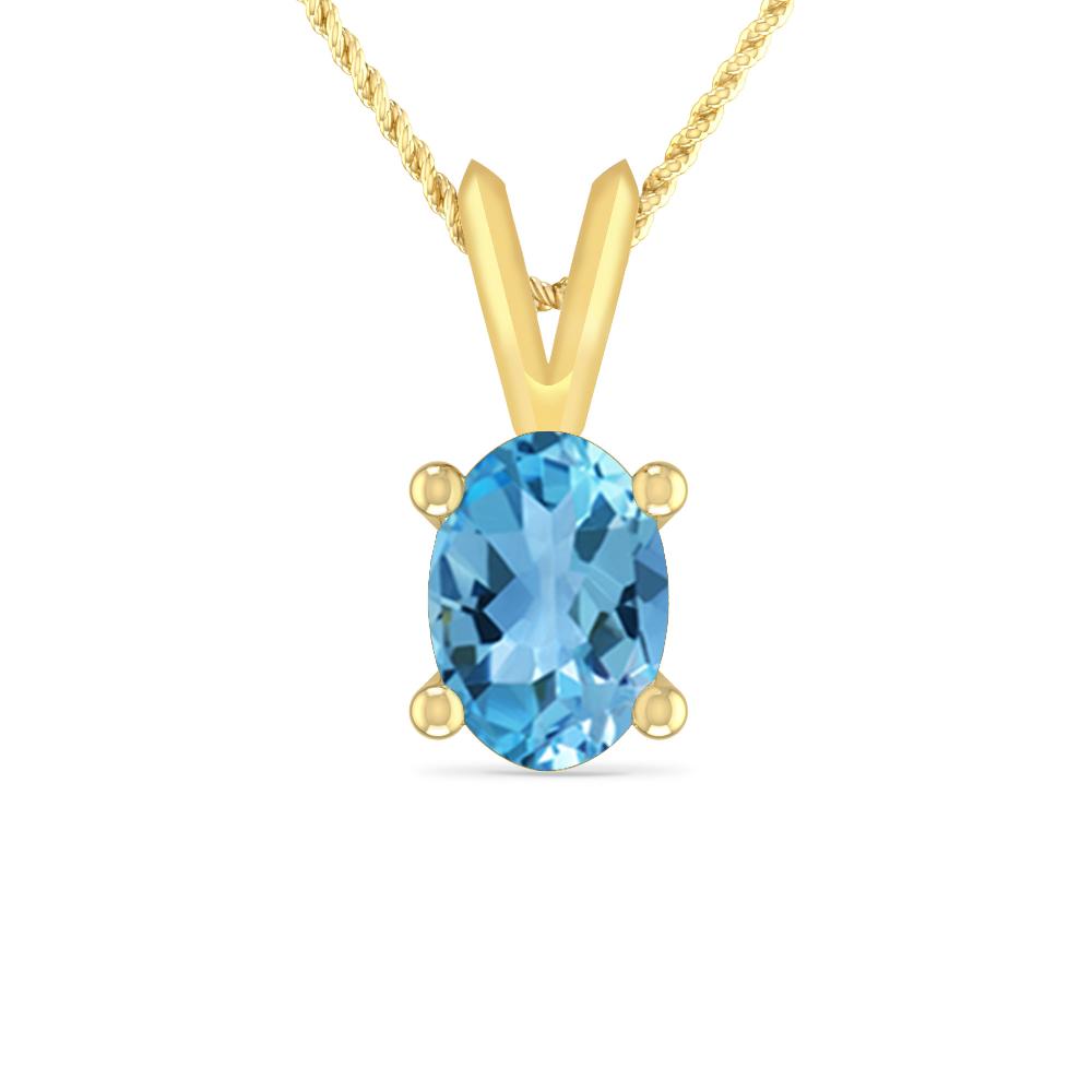 Yellow Gold - Blue Topaz