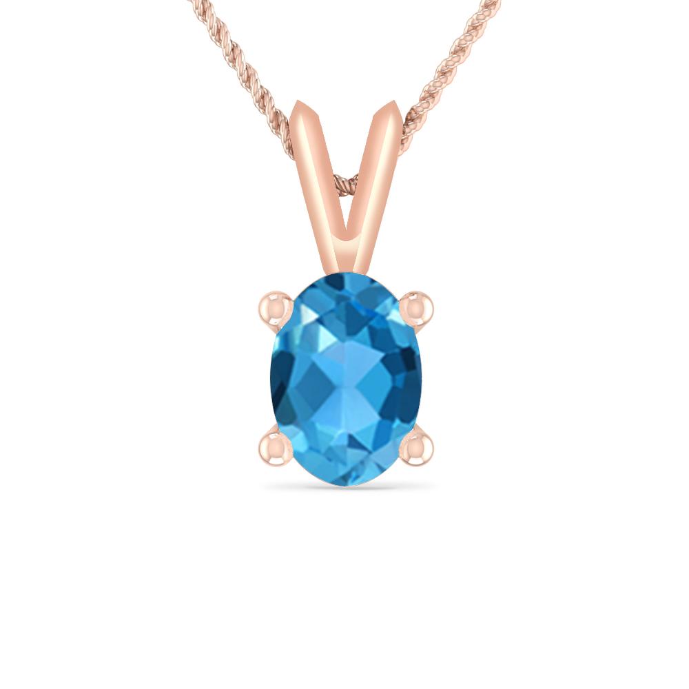 Rose Gold - Blue Topaz