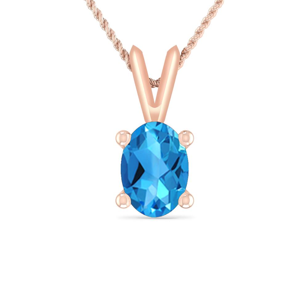 Rose Gold - Blue Topaz