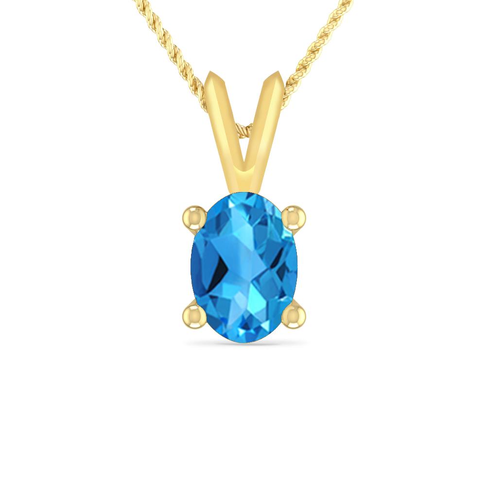 Yellow Gold - Blue Topaz