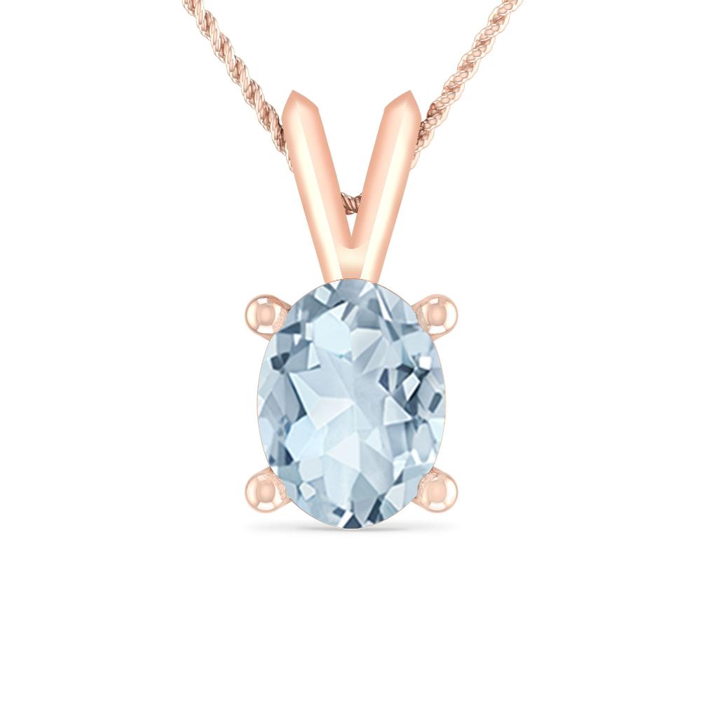 Rose Gold - Aquamarine