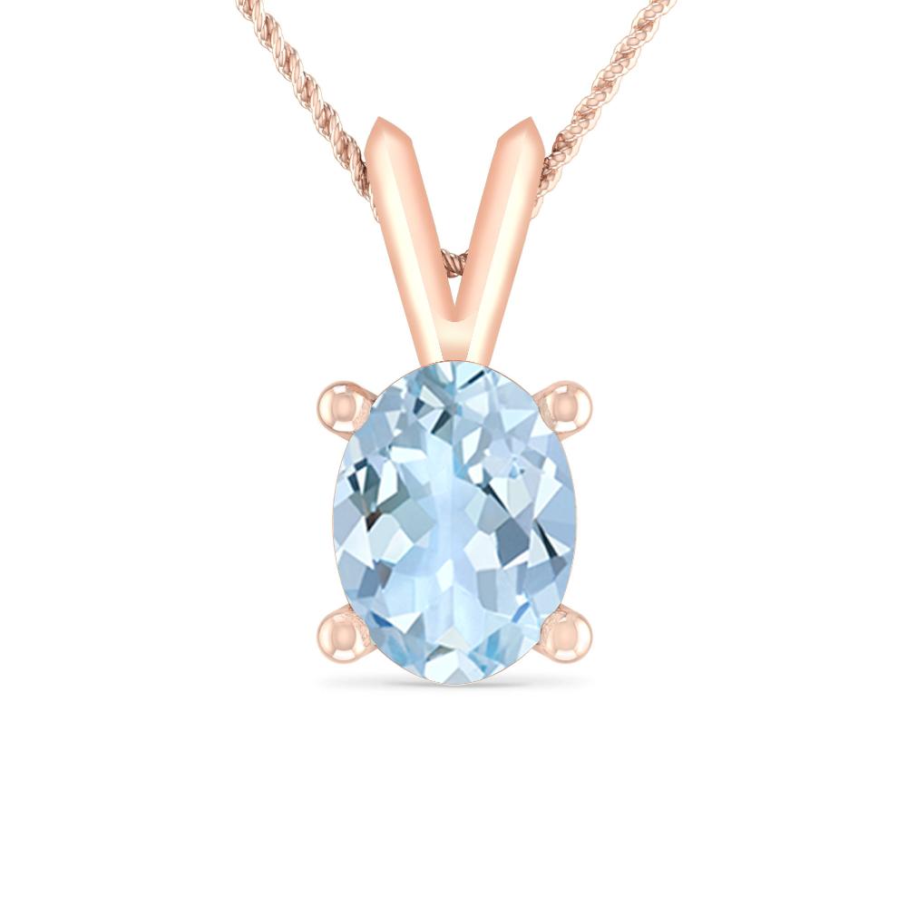 Rose Gold - Aquamarine