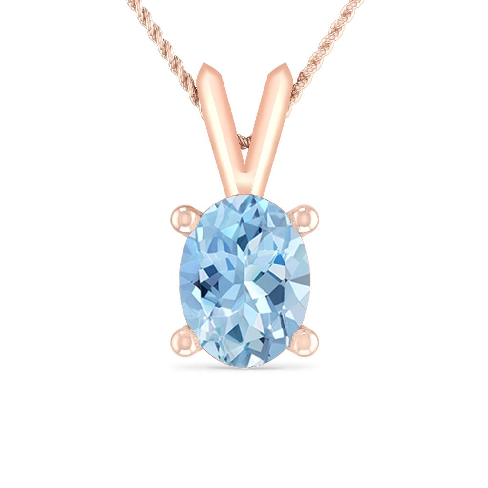 Rose Gold - Aquamarine