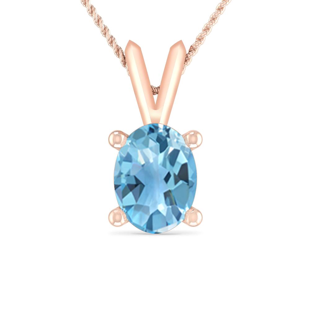 Rose Gold - Blue Topaz