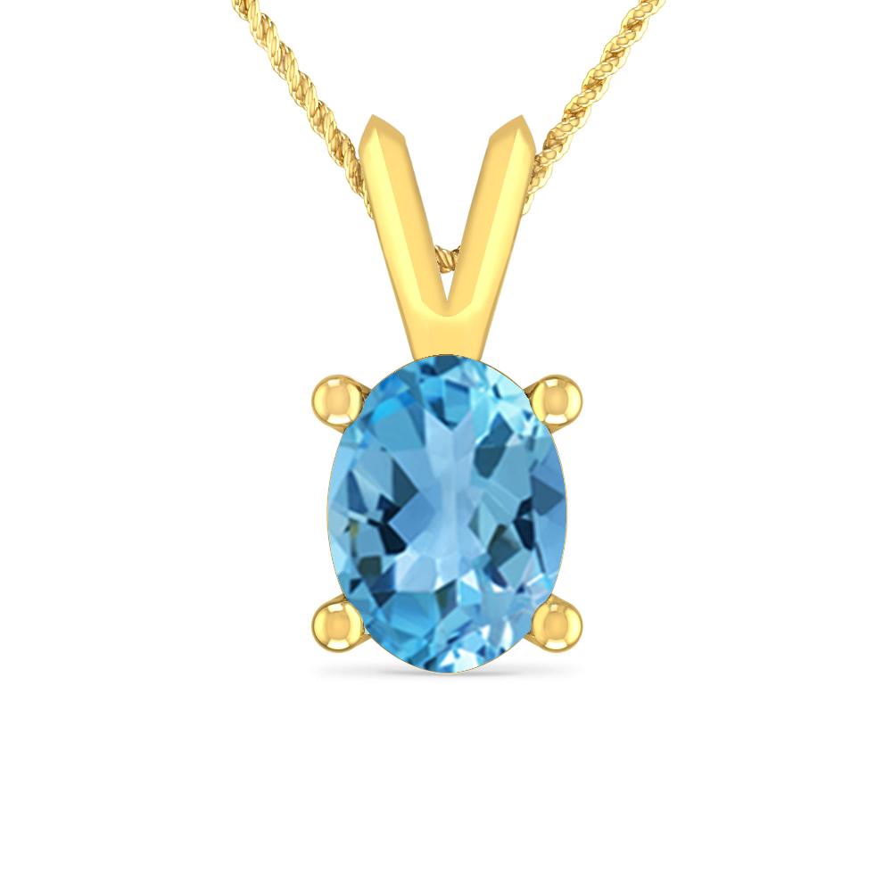 Yellow Gold - Blue Topaz