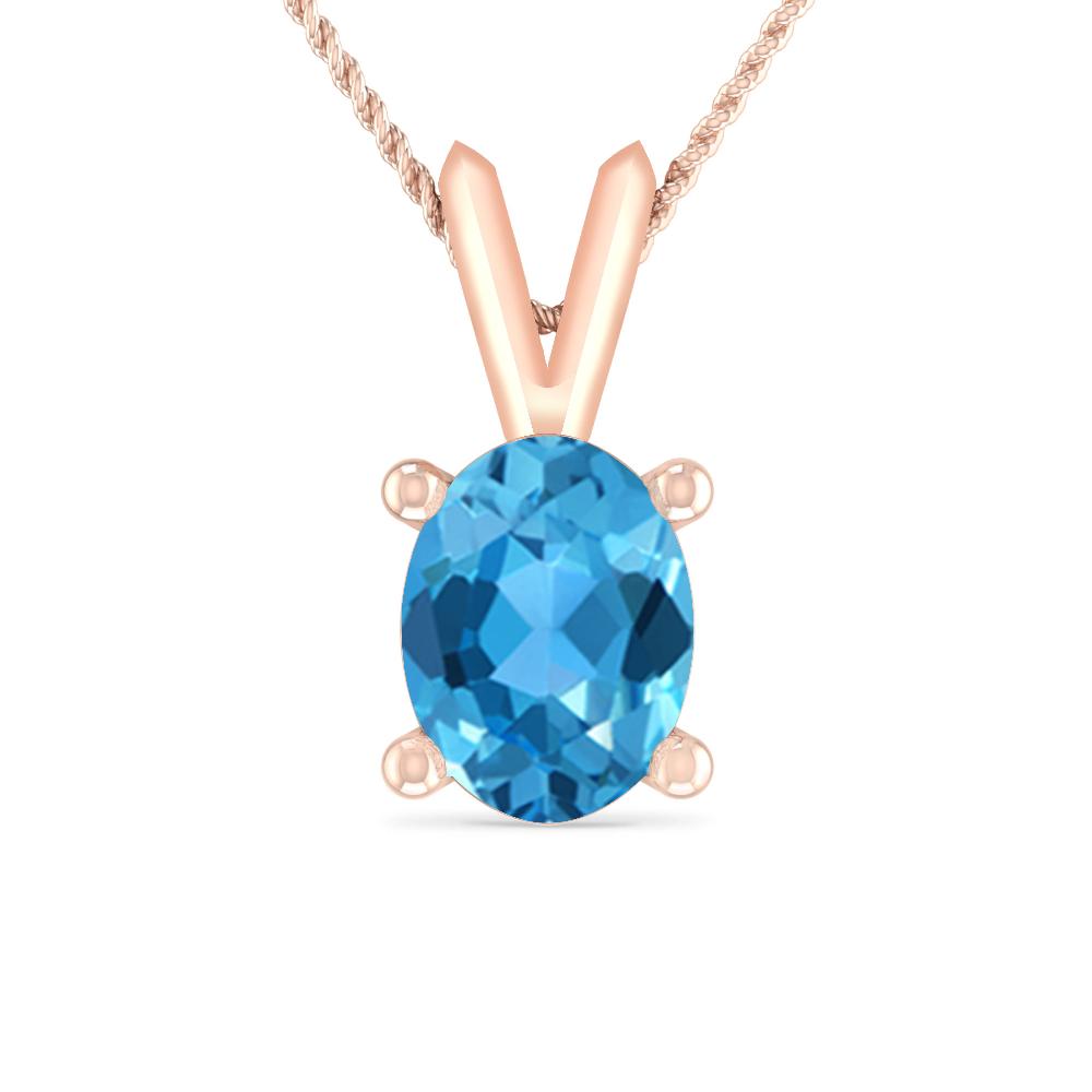 Rose Gold - Blue Topaz