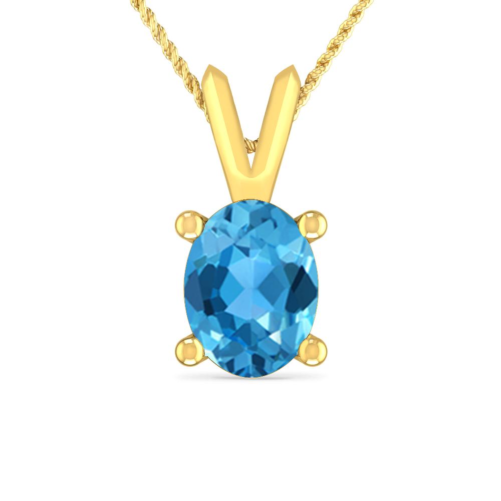 Yellow Gold - Blue Topaz