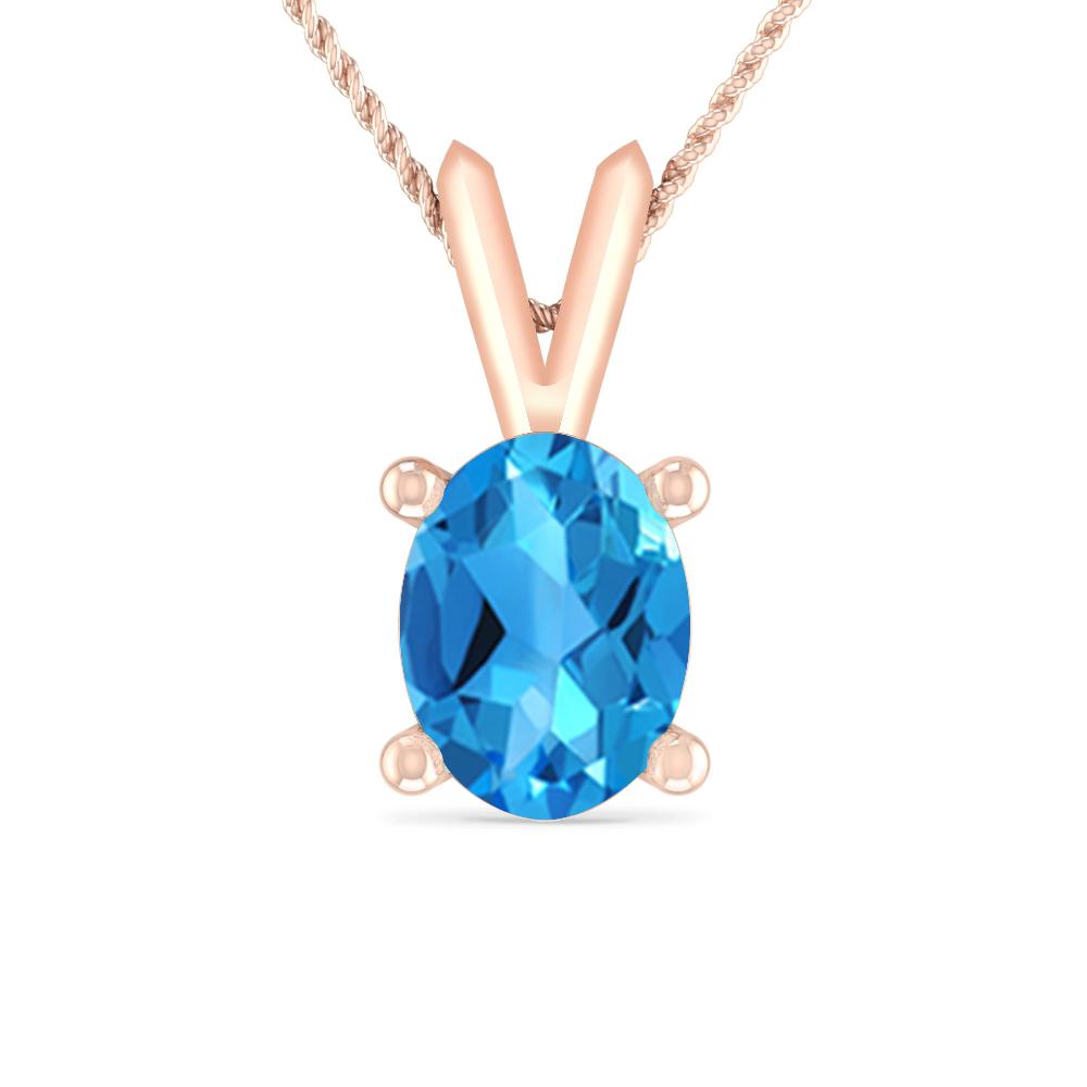 Rose Gold - Blue Topaz