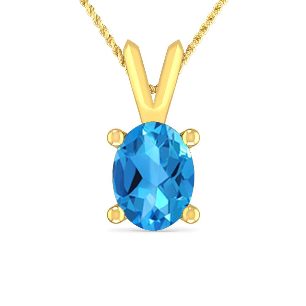 Yellow Gold - Blue Topaz