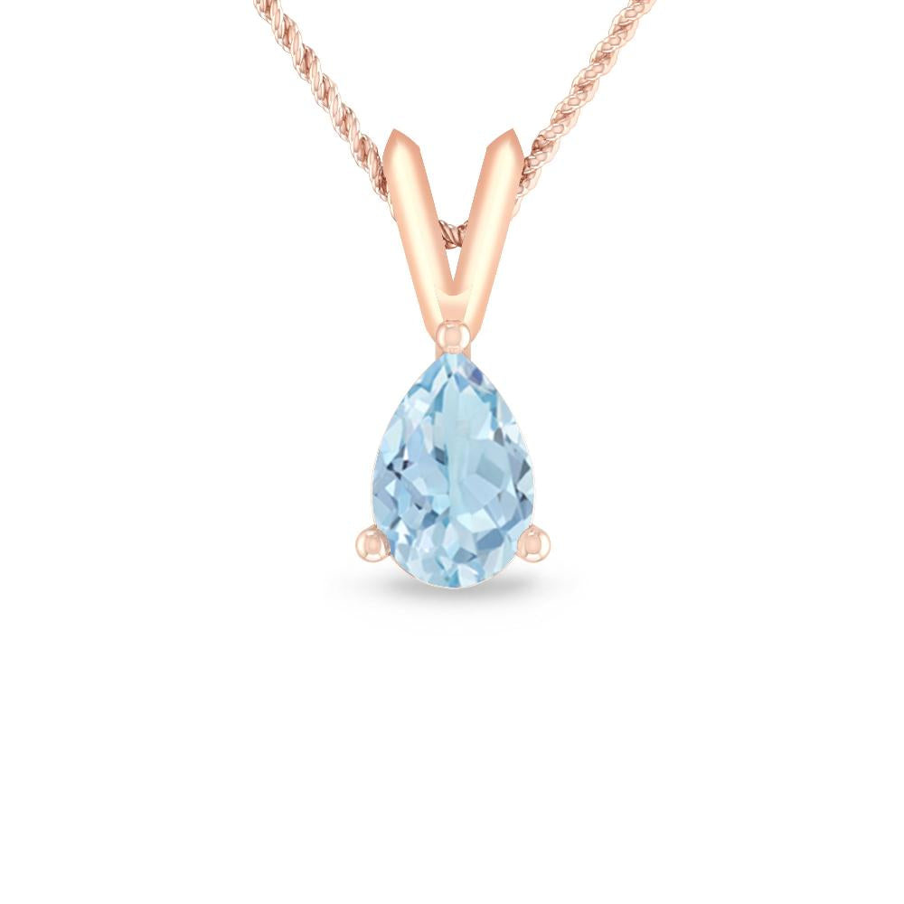 Rose Gold - Aquamarine