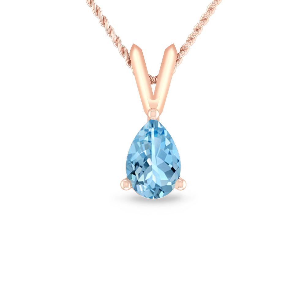 Rose Gold - Aquamarine