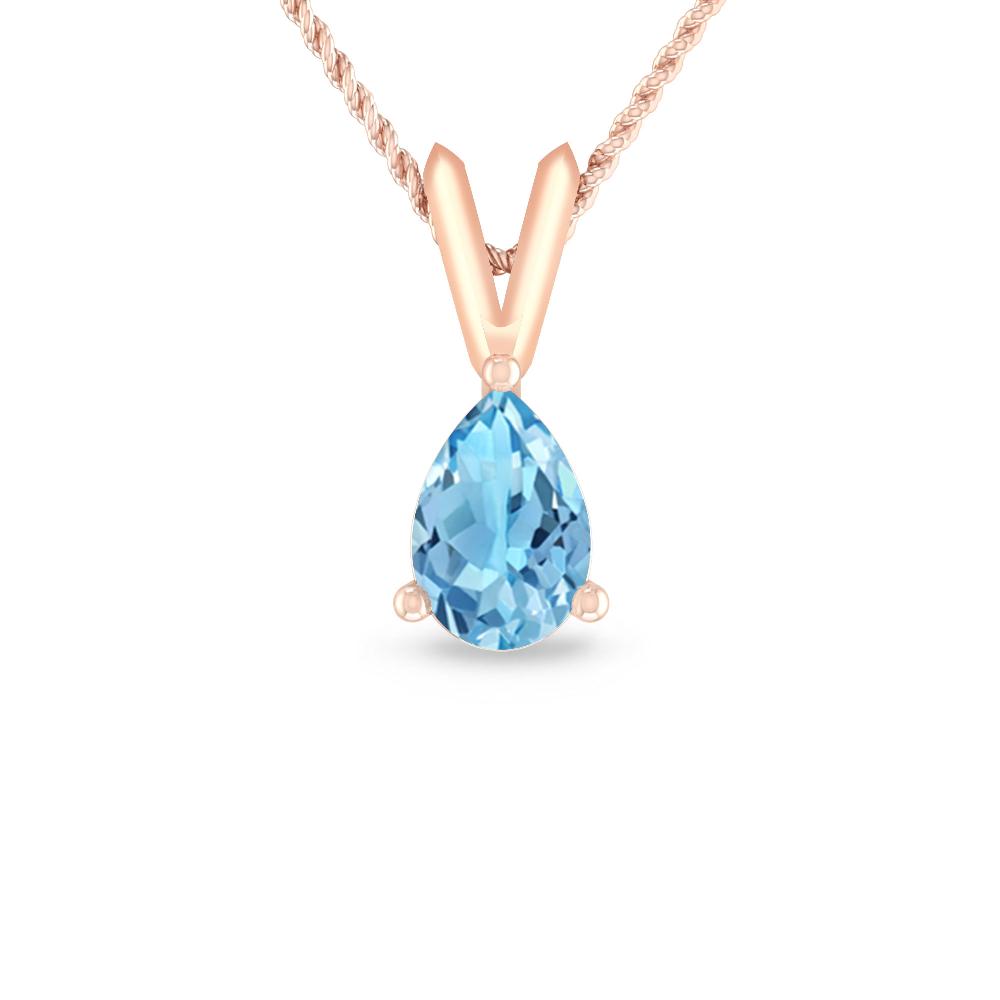 Rose Gold - Blue Topaz