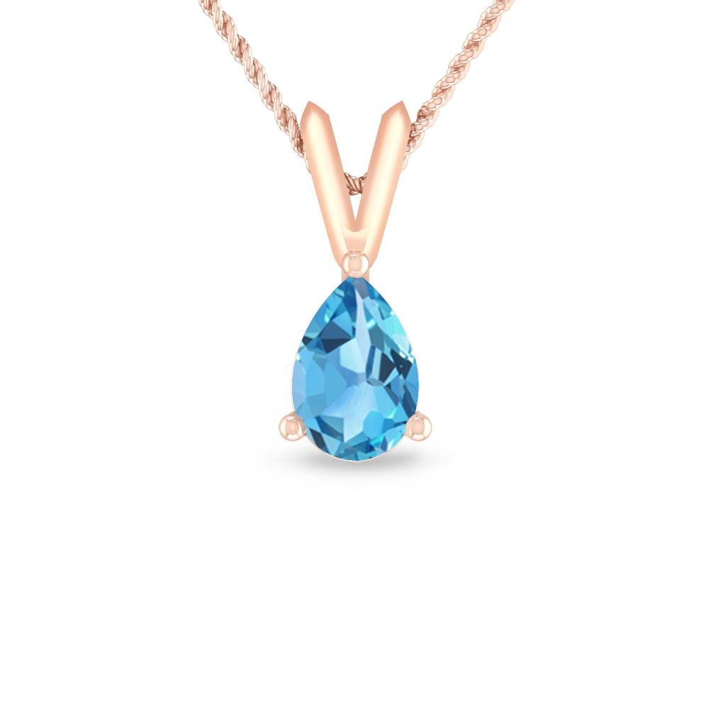 Rose Gold - Blue Topaz