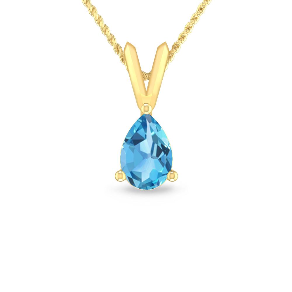 Yellow Gold - Blue Topaz