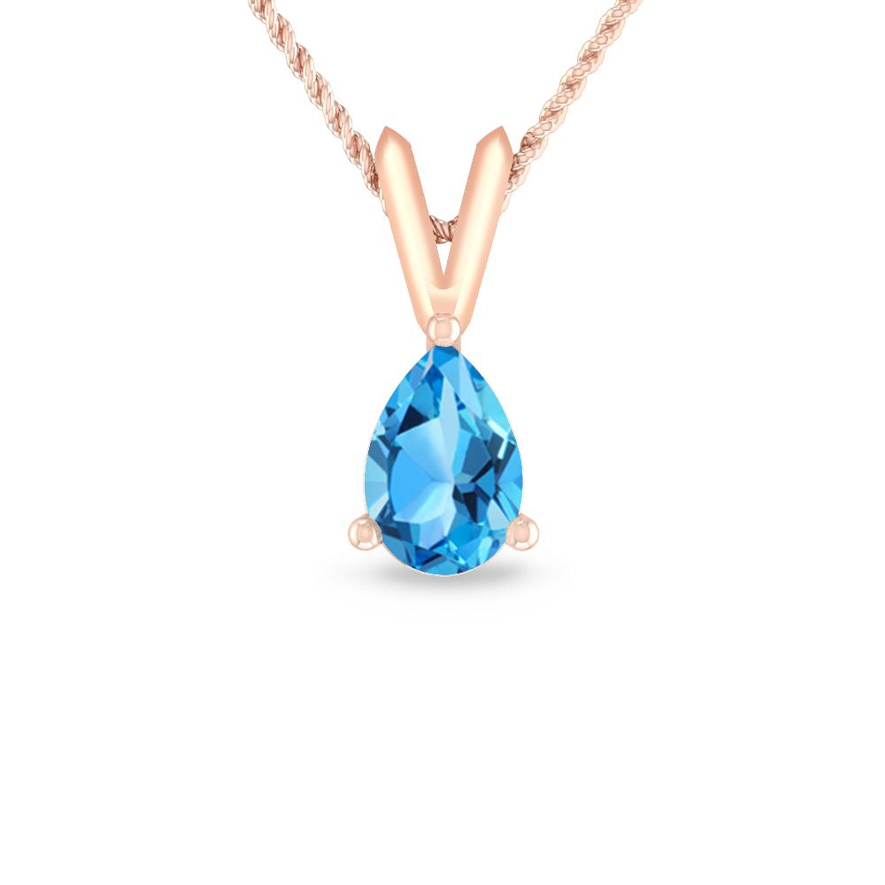 Rose Gold - Blue Topaz