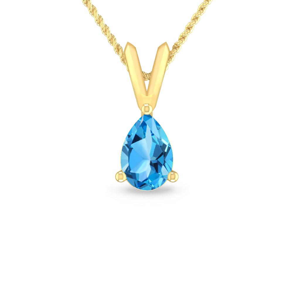 Yellow Gold - Blue Topaz