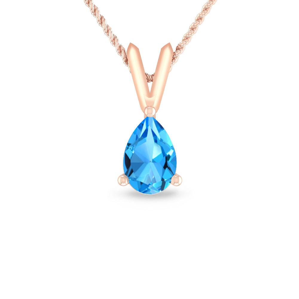 Rose Gold - Blue Topaz