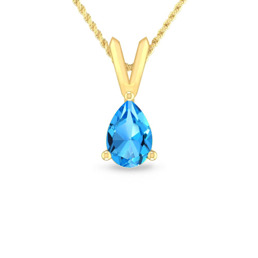 Yellow Gold - Blue Topaz