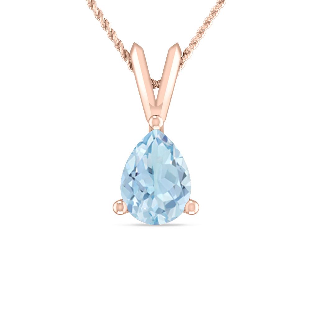 Rose Gold - Aquamarine