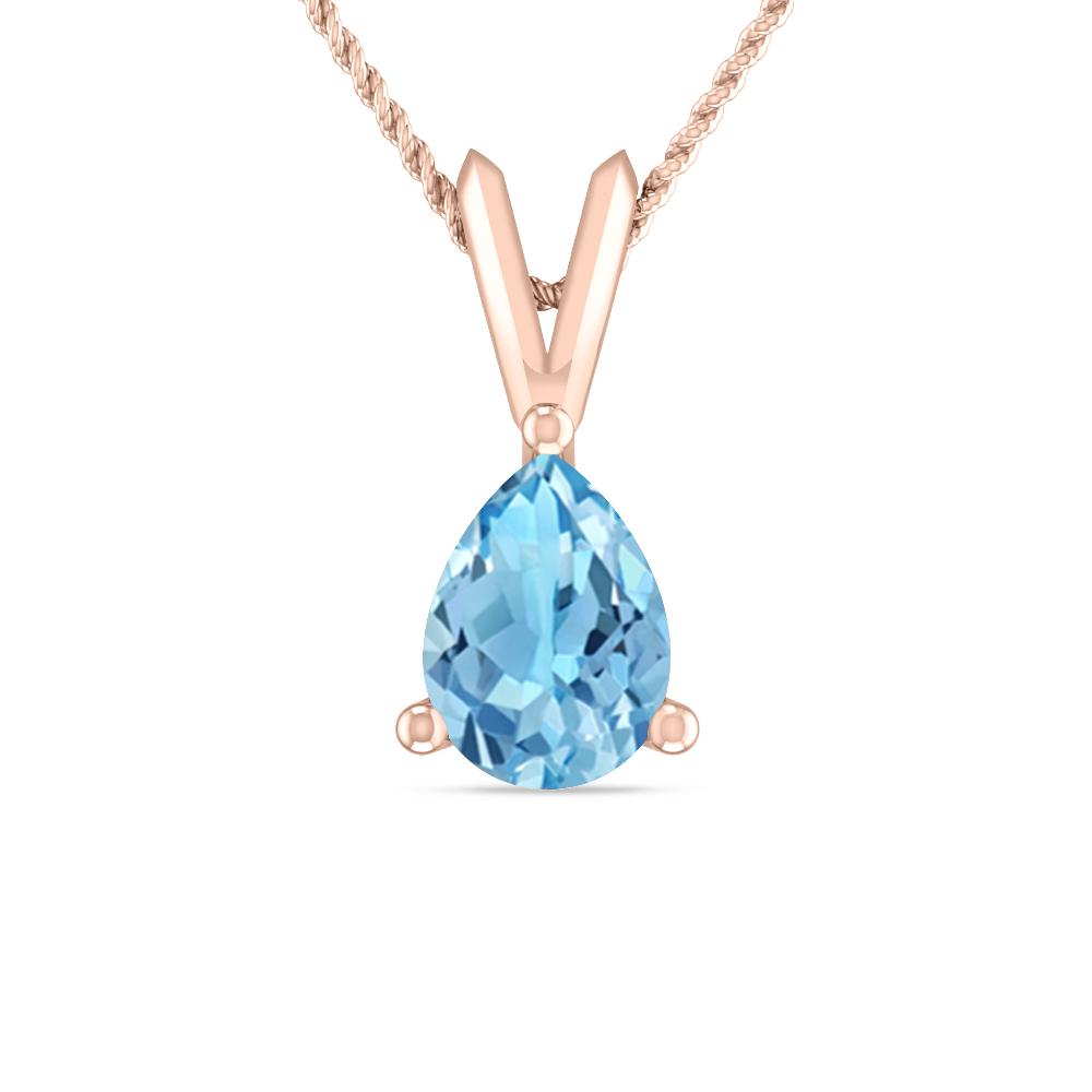 Rose Gold - Blue Topaz