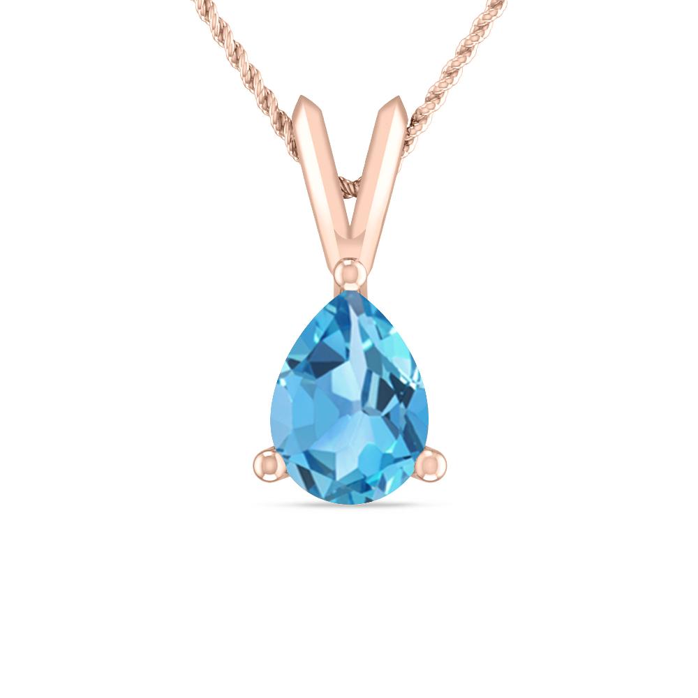 Rose Gold - Blue Topaz