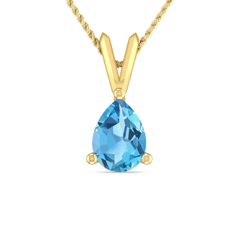 Yellow Gold - Blue Topaz