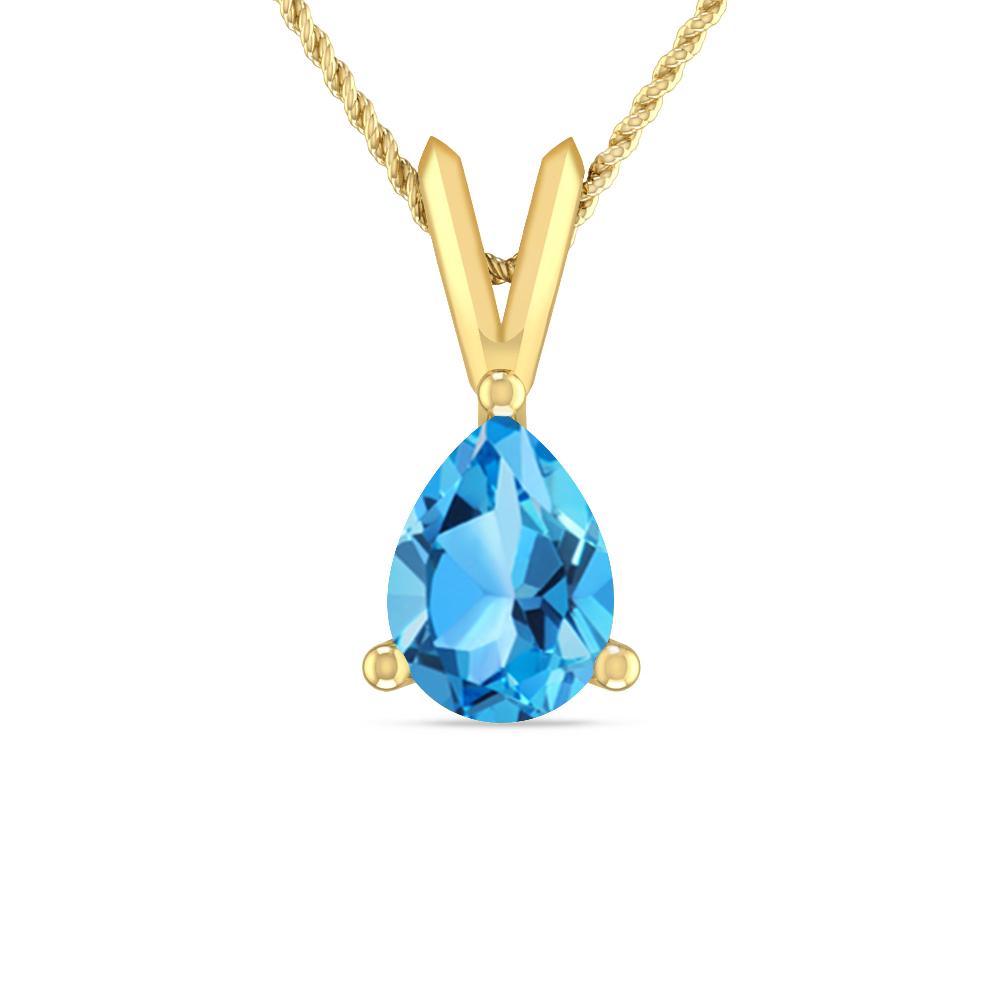 Yellow Gold - Blue Topaz