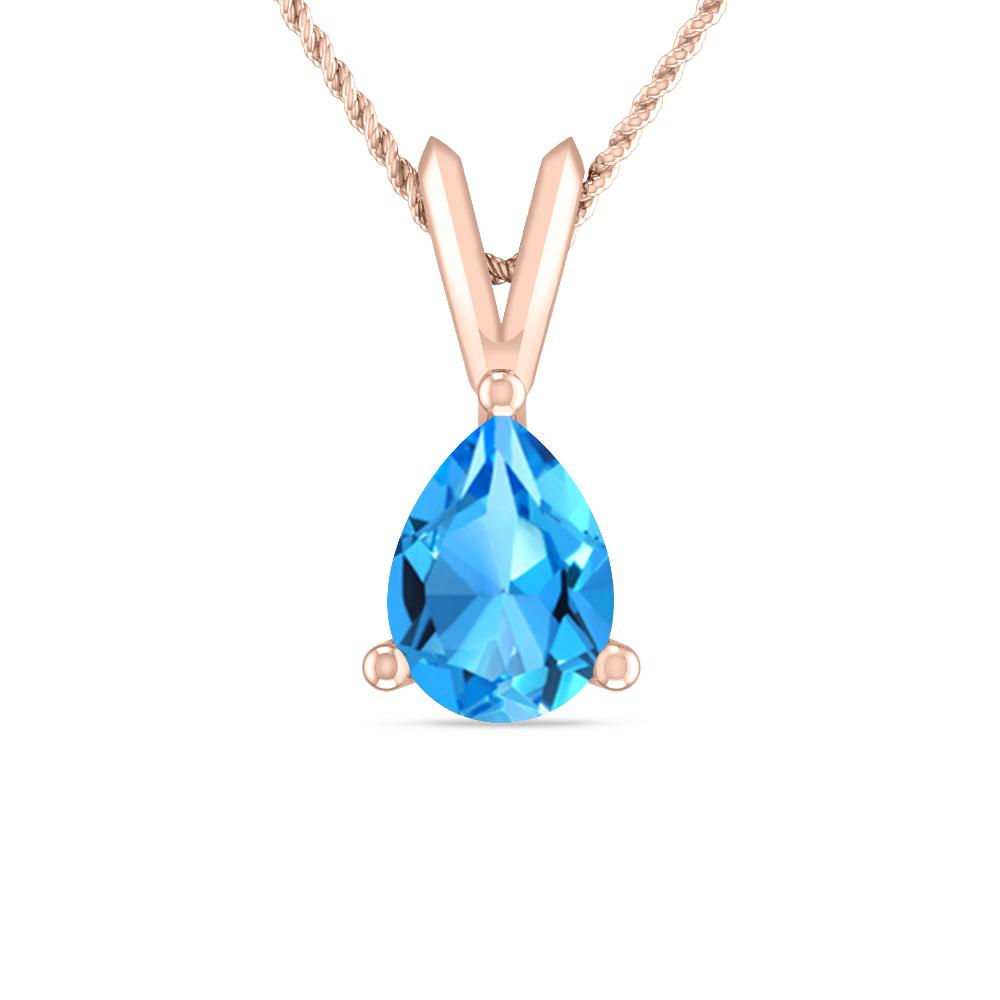 Rose Gold - Blue Topaz