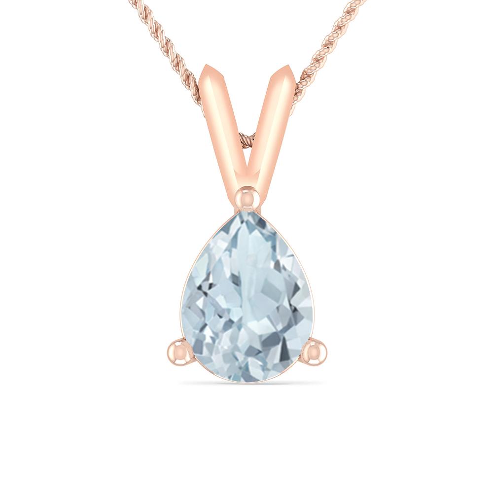 Rose Gold - Aquamarine