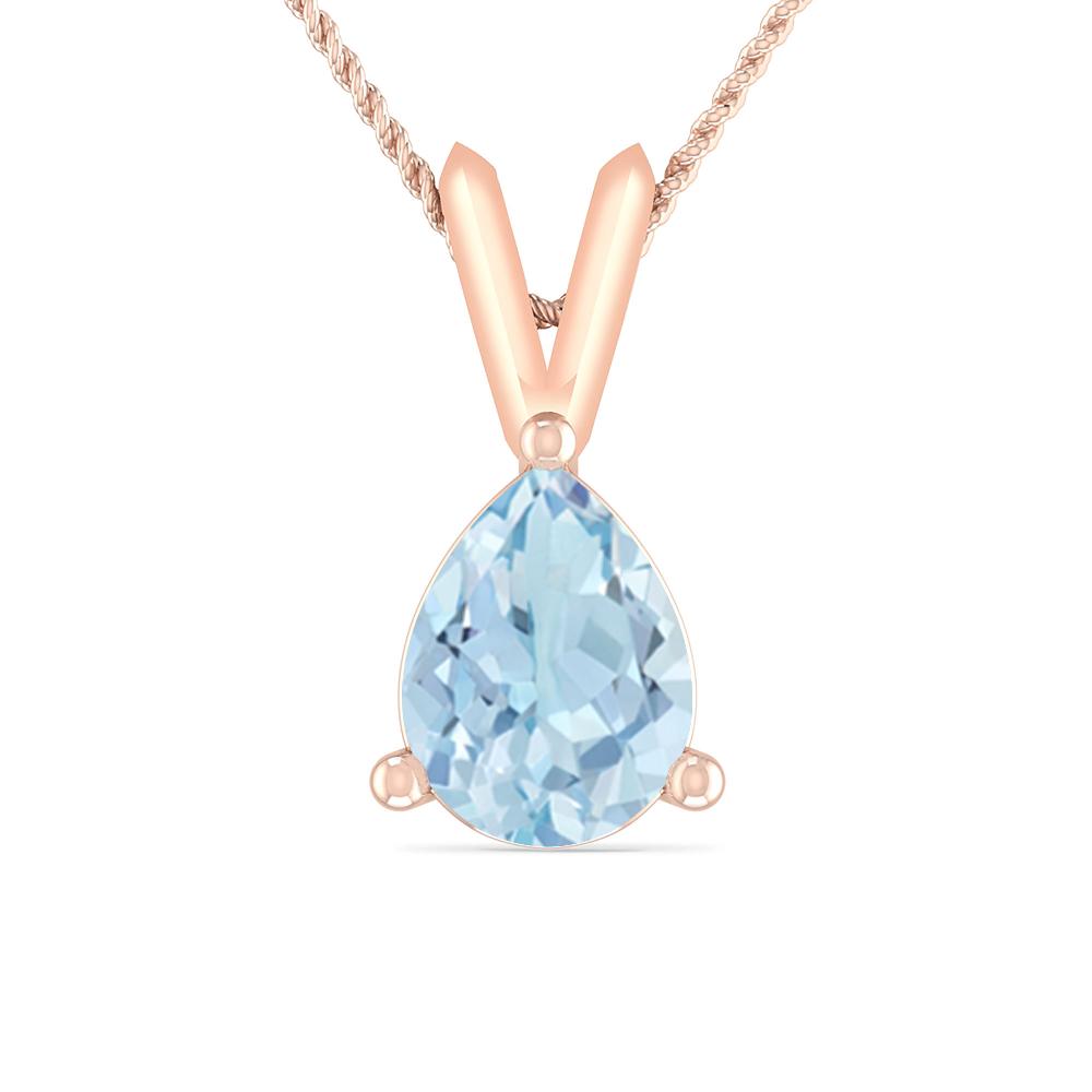 Rose Gold - Aquamarine