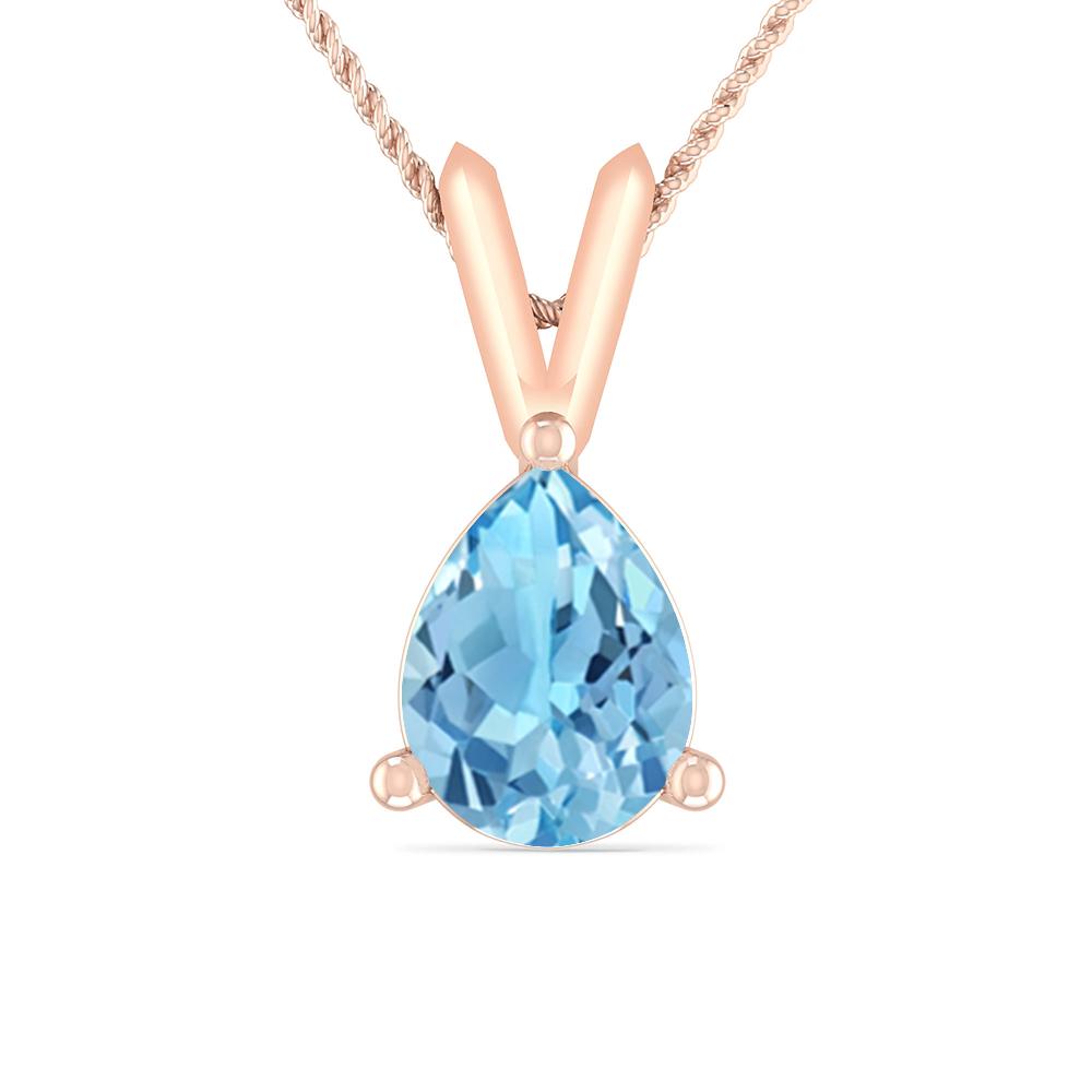 Rose Gold - Blue Topaz