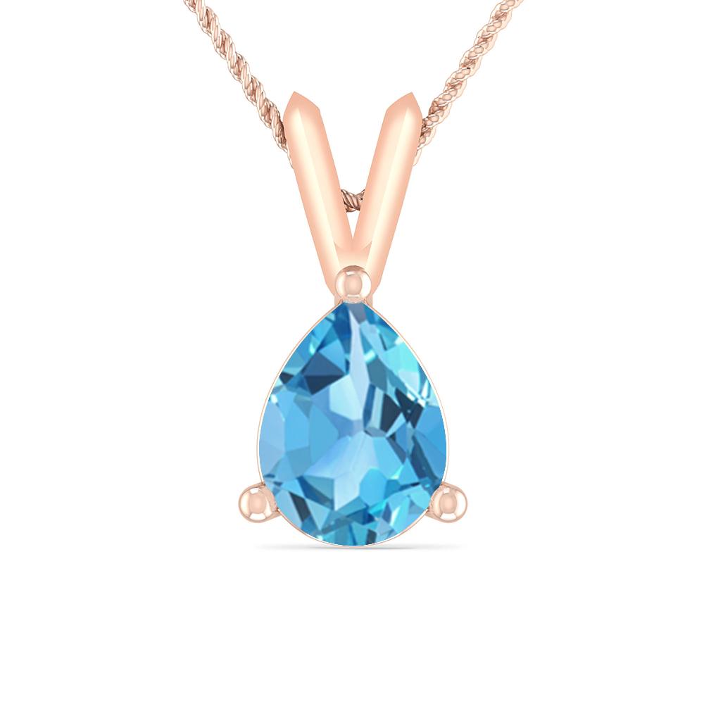 Rose Gold - Blue Topaz