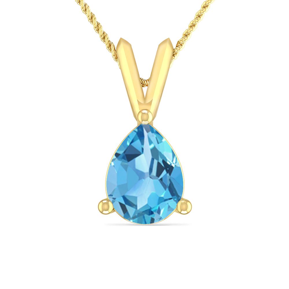 Yellow Gold - Blue Topaz