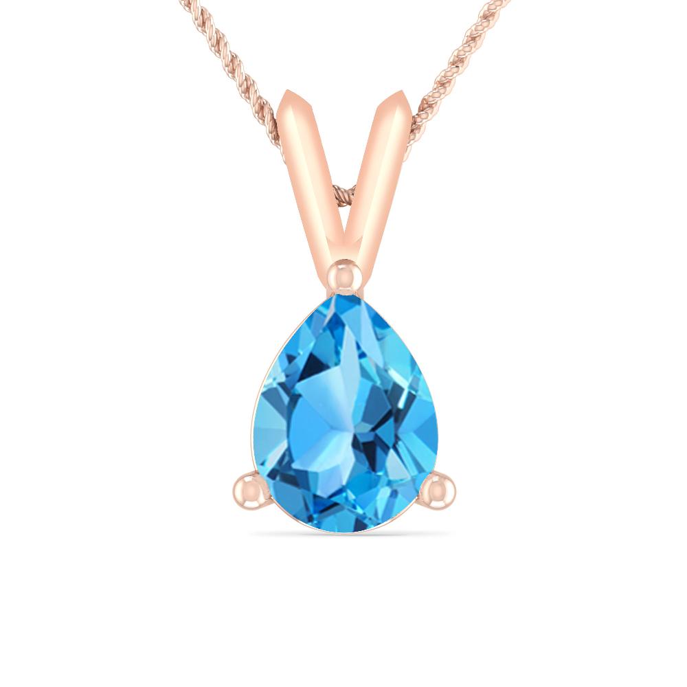 Rose Gold - Blue Topaz