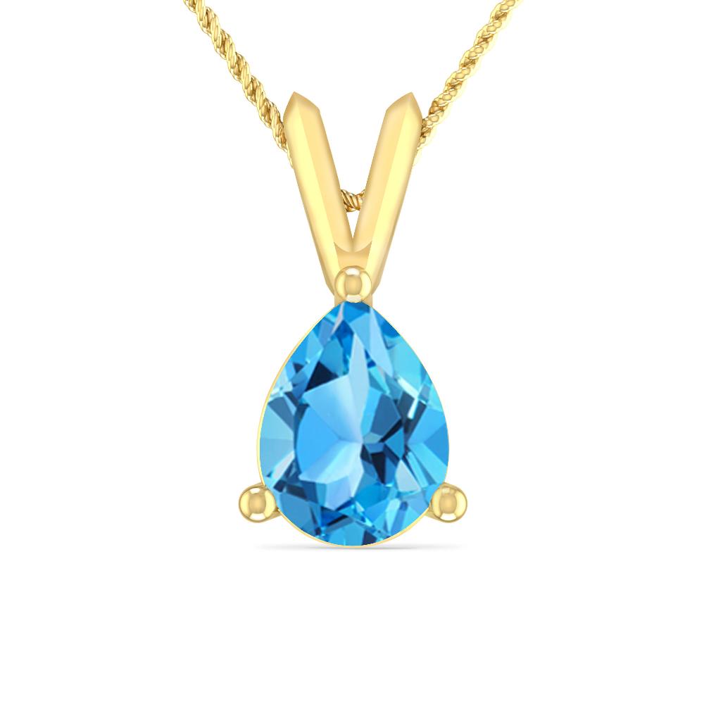 Yellow Gold - Blue Topaz