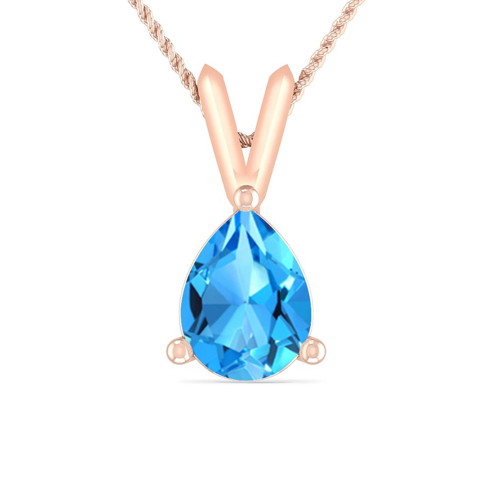 Rose Gold - Blue Topaz