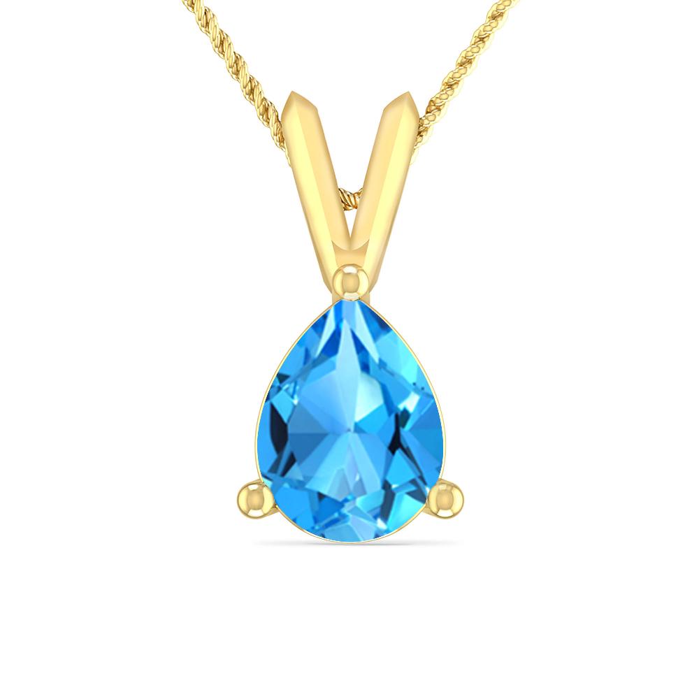 Yellow Gold - Blue Topaz